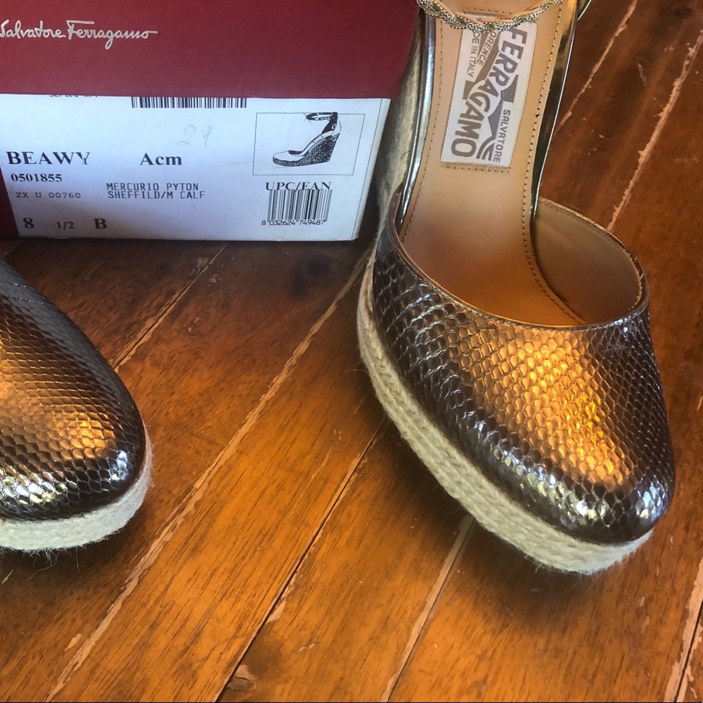 Saleworn Once Ferragamo Python Espadrilles - image 3